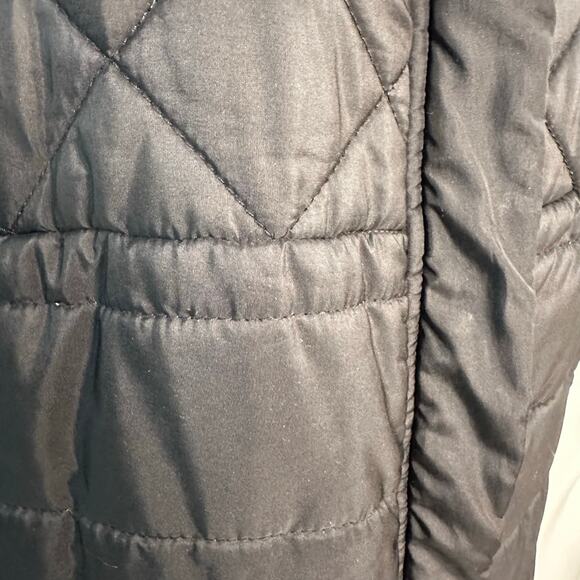 Fabletics Knee Length Hooded Puffer Jacket Black - Picture 9 of 9